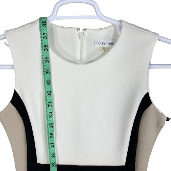 Calvin Klein NWT Womens 4 Colorblock Sleeveless Sheath Dress Purple Career Wear - Picture 12 of 16